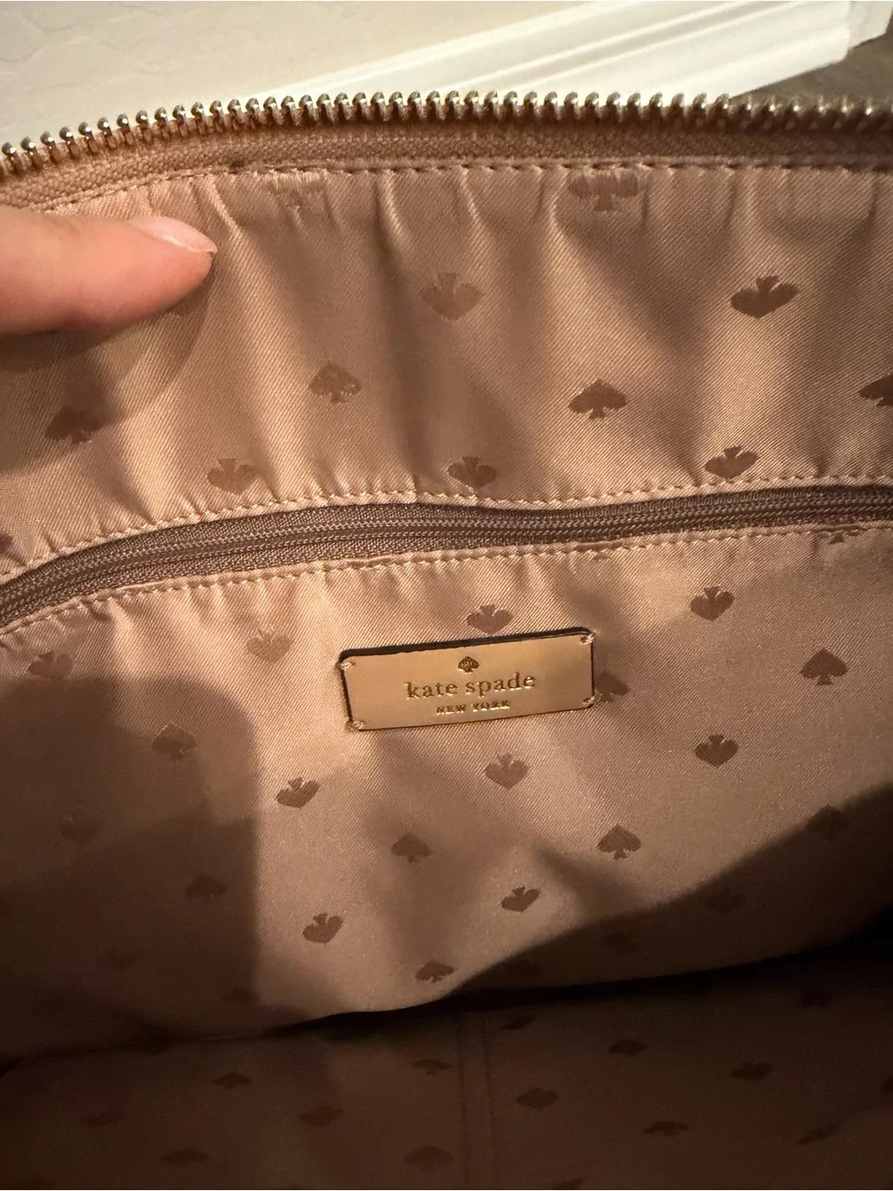 kate spade Pebbled Leather Tote in tan